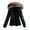 Black-B, variant on Glow Hip Hop Coat Long Coats for Women Winter Grey Reflective Jacket for Women Cute Winter Coat Women Detachable Hooded Zipper Loft Coats for Women Warm Short Coat with Pockets