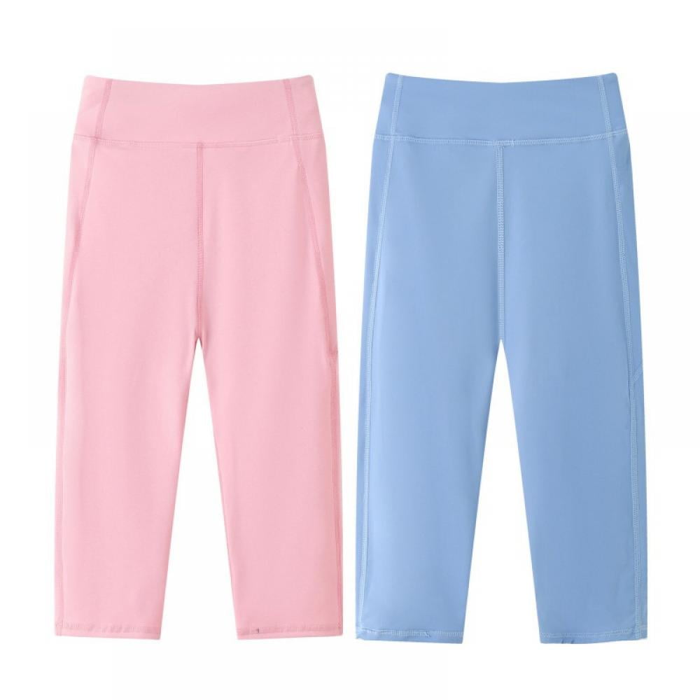 URMAGIC 2 Pack Toddler Girls Skinny Stretch Athletic Leggings Little