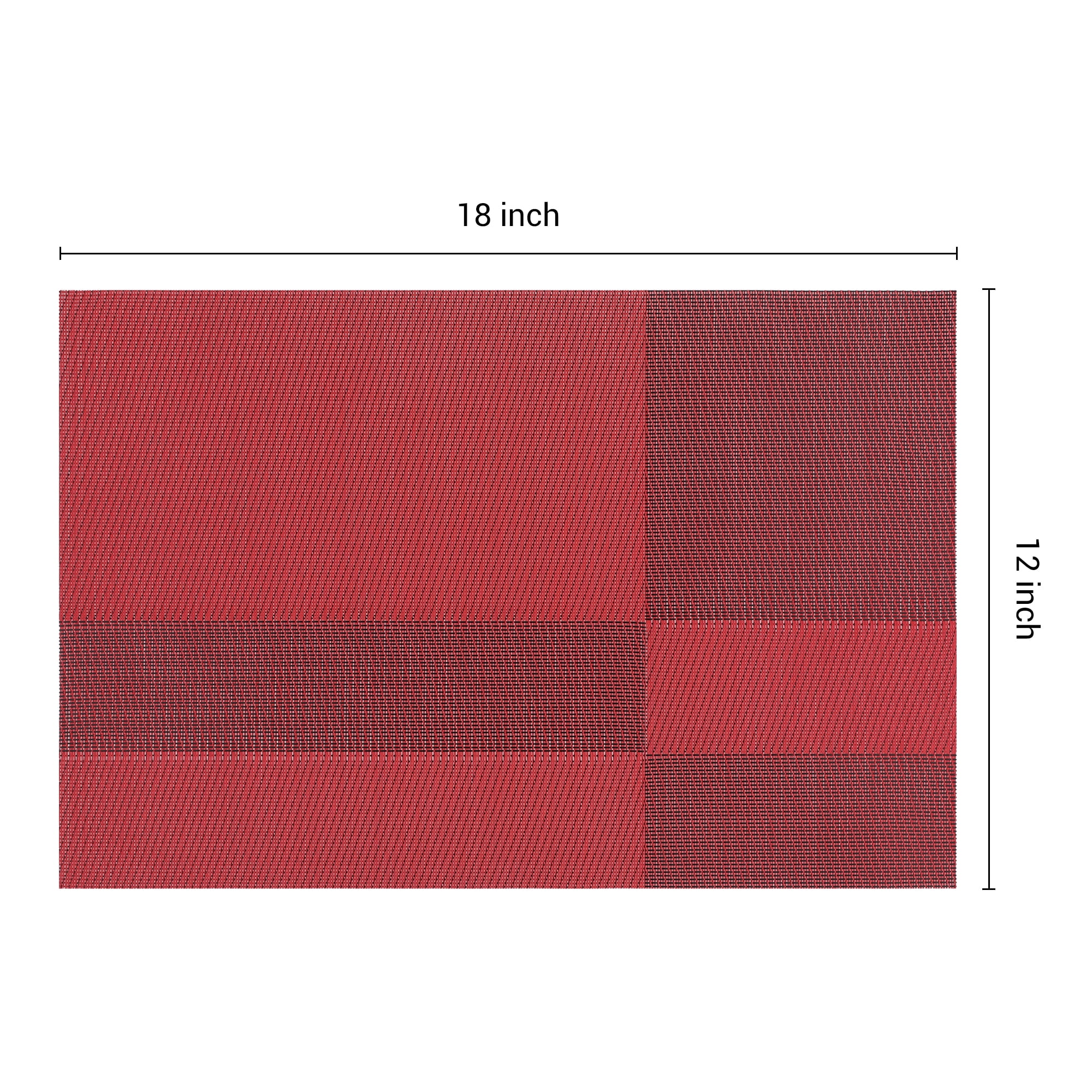 Unique Bargains Set of 8 Placemats for Kitchen Table Decor Red