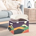 thumbnail image 3 of Yayeee Collapsible Cube Storage Bin with Lid Fabric Closet Decorative Basket with Handles, Purple Mountain, 3 of 7