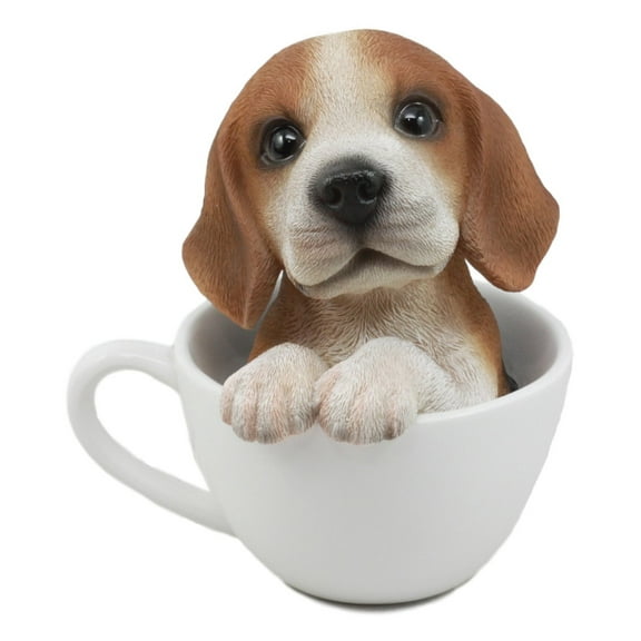 Ebros Adorable Teacup Beagle Dog Statue 5.5"H Pocket Beagle Puppy Dog Breed Figurine