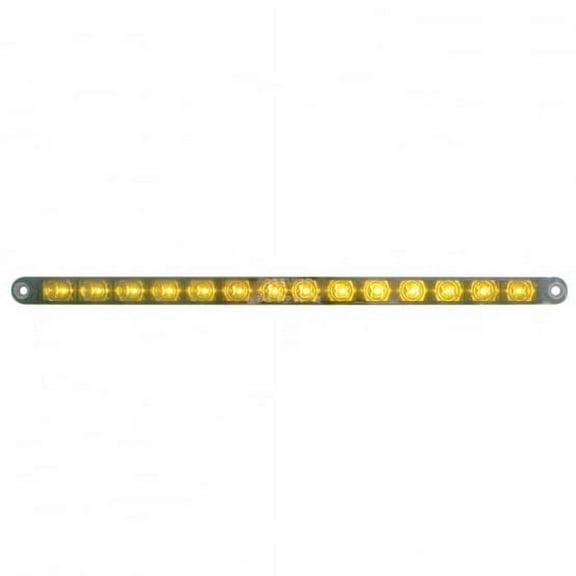 14 LED 12" Auxiliary Strip Light - Amber LED/Chrome Lens