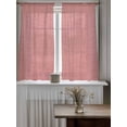 thumbnail image 4 of Vintage Peach Pink Curtains 54 Inch Length,Sheer Curtains for Bedroom Living Room Window Farmhouse Retro Solid Color Linen Texture Voile Drapes Kitchen Curtains Small Half Window 52"x54" 2 Panels, 4 of 7