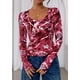 thumbnail image 2 of Crop Top PRETTYGARDEN Mujer Manga Larga Cuello en V Rojo Floral, 2 of 9