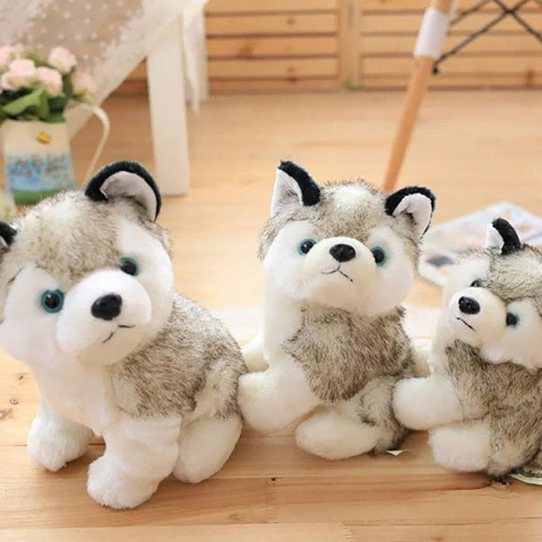 Aimik Realistic Husky Dog Simulation Toy Dog,Cute Plush Stuffed Dolls for Kid Friends Family Collection Gift, Size: 9.75×5.85×4.68, Other