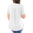 thumbnail image 4 of Traleubie Women's Short Sleeve Tunic Tops Lace Crochet Trim Pleated Tops Shirts of Female m-4x, 4 of 5