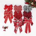 thumbnail image 2 of Lazo de cinta de alambre de lineno rojo de Navidad impreso para corona de árbol de Navidad, accesorios de decoración de regalo, 2 of 2