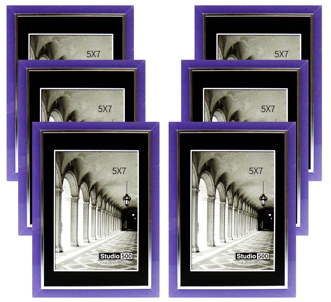 Sleek Frames in Various Colors 6 pk Studio 500 8 by 10-inch Modern Collection 