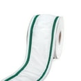 thumbnail image 5 of 3 in. Dupioni Double Sided White Ribbon with Green Piping, 5 of 5
