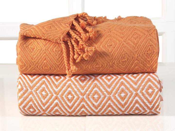 Rustic Homes 100 Pure Cotton Thermal Blanket Diamond Pattern, Lightweight, Soft & Cozy