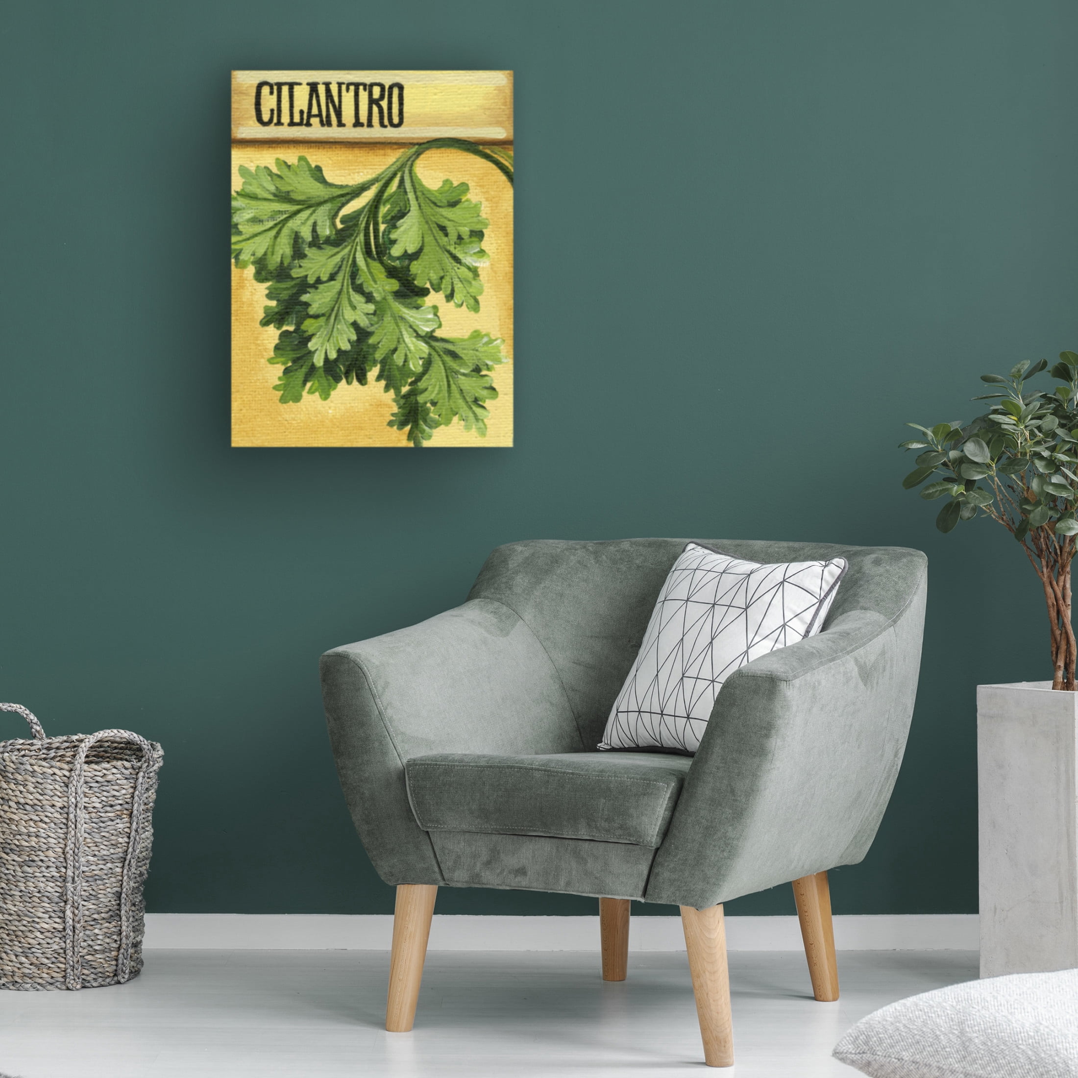 Canvas Wall Art - Debbi Wetzel 'Seed Packets 17 - Cilantro' Wall Art for Living Room, Bedroom, or Office Décor by Trademark Fine Art - 18 x 24 Inches