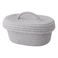 thumbnail image 2 of Woven Desktop Basket, Portable Cotton Rope Storage Box with Lid, Multi Purpose Handmade Desktop Organizer for Makeup, Sundries, Snacks, 2 of 8
