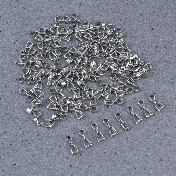 LABSERRON Crimp Beads For Jewelry Making Metal Pendant Connector Silver 100Pcs 0.63x0.16in