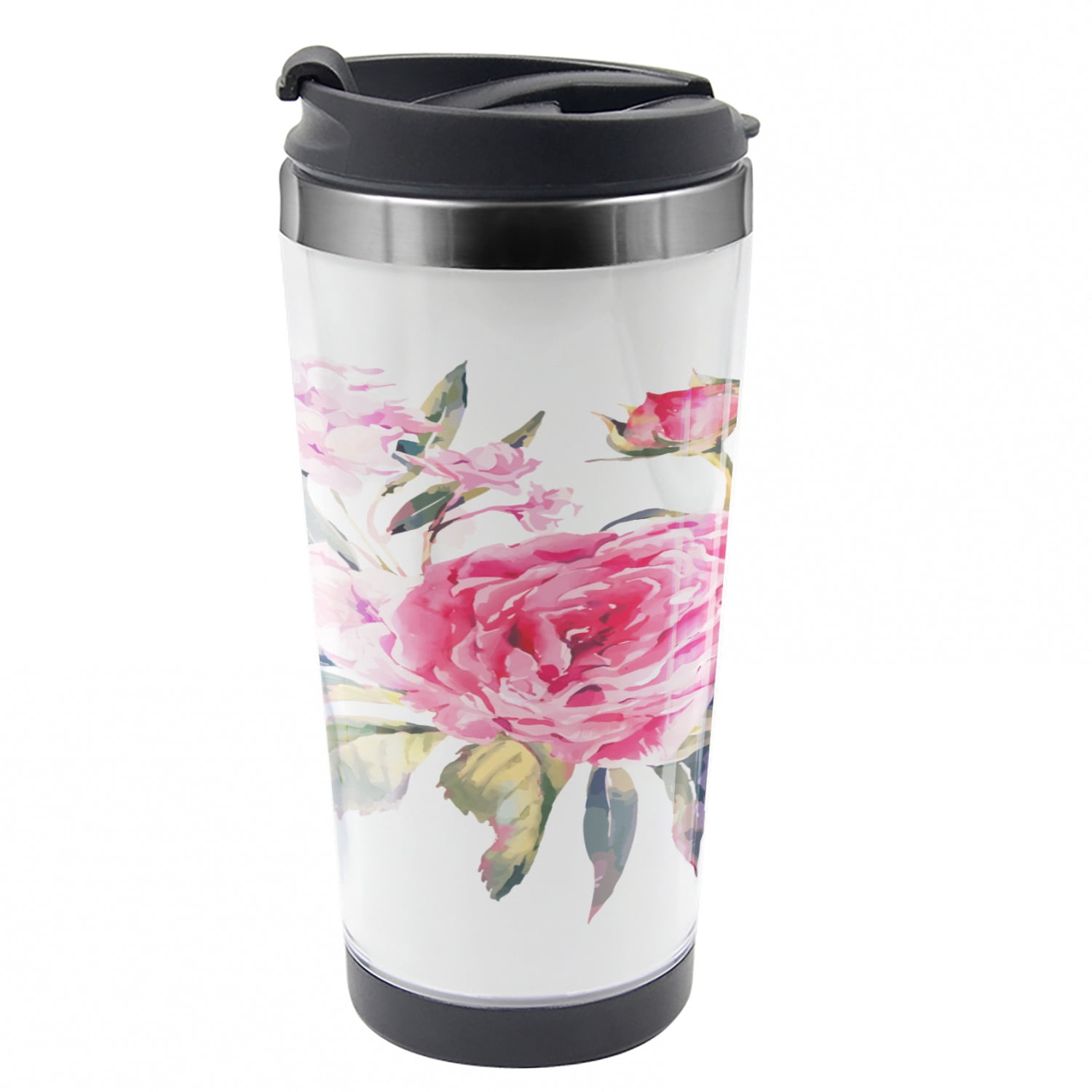 flower travel mug cup