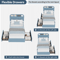 thumbnail image 4 of Twin/Twin XL/Full/Queen Size Bed Frame with Storage Headboard and 2 Drawers, Girls Bed Frame with Boucle Upholstered Platform, Built-in Bookcase, No Box Spring Needed, Easy Assembly, Durable, 4 of 7