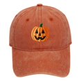 thumbnail image 2 of Certgust Womens Hats Baseball Caps Under $5 Womens Baseball Caps Pumpkin Embroidered Wash Retro Soft Top Halloween Casual Sun Hat Baseball Cap Women Pink, 2 of 3