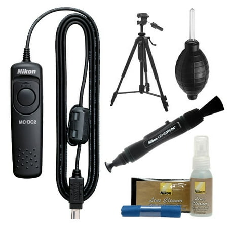 Nikon MC-DC2 Wired Remote Shutter Release Cord + Tripod + Nikon Cleaning Kit for D3200, D3300, D5300, D5500, D7100, D7200, D610, D750, Df Camera Nikon MC-DC2 Wired Remote Shutter Release Cord + Tripod + Nikon Cleaning Kit for D3200, D3300, D5300, D5500, D7100, D7200, D610, D750, Df Camera