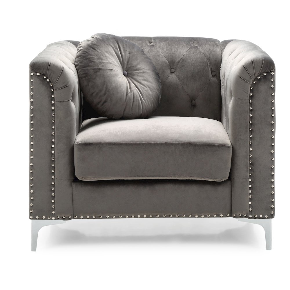 Glory Furniture Pompano Accent Chair in Dark Gray Color