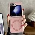 thumbnail image 2 of for Samsung Galaxy Z Flip 5 5G Leather Case, [Compatible with MagSafe] PU Leather + Hard PC Shell Slim Durable Protective Wireless Charging Phone Case Cover for Samsung Galaxy Z Flip 5, Pink, 2 of 10