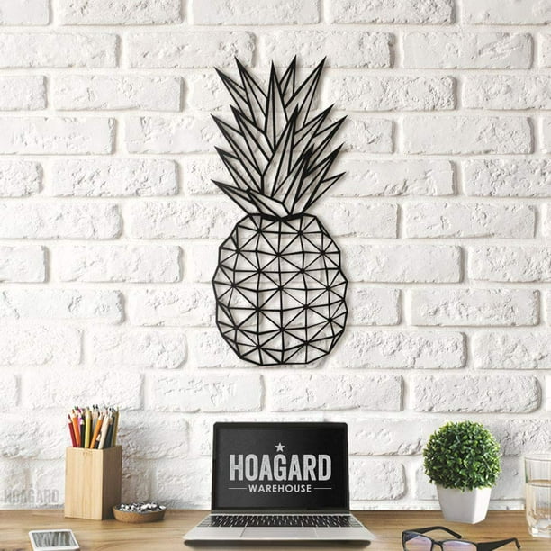 LaModaHome Pineapple XL Metal Wall Art 45cm x 100cm Geometric Metal
