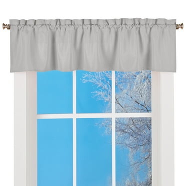 Collections Etc LORRAINE HOME FASHIONS Ribcord Window Curtain Tailored Valance, 54" x 12", Gray