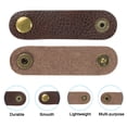thumbnail image 3 of Uxcell Leather Cord Organizer Cable Straps, 6Pcs 8x2cm Cable Leather Clips USB Earphone Cord Management, Coffee Color, 3 of 6