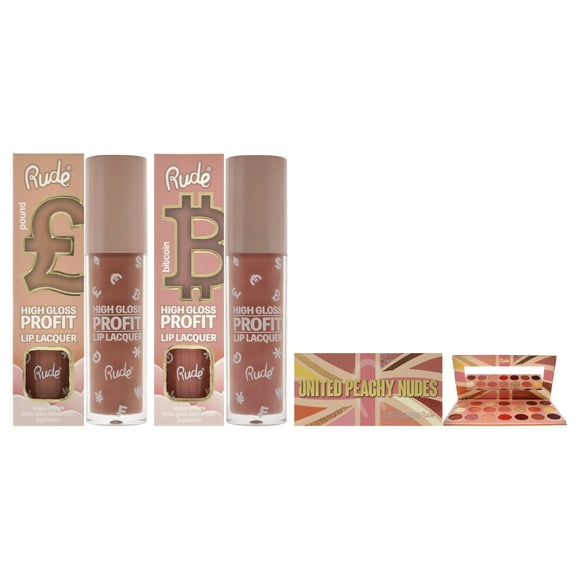 Kit de maquillaje Rude Cosmetics de 3 piezas con 21 sombras de ojos