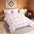 thumbnail image 2 of Manfei Boho Aztec Tribal Twin Bedding, Bohemian Geometric Bedding Comforter Set, Blush Pink, Pink Reversible 7-Piece, 2 of 6