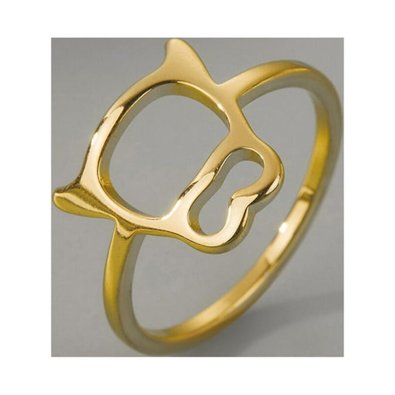 Cow Stainless Steel Ring Gold Plated Ring Personality Animal Jewelry