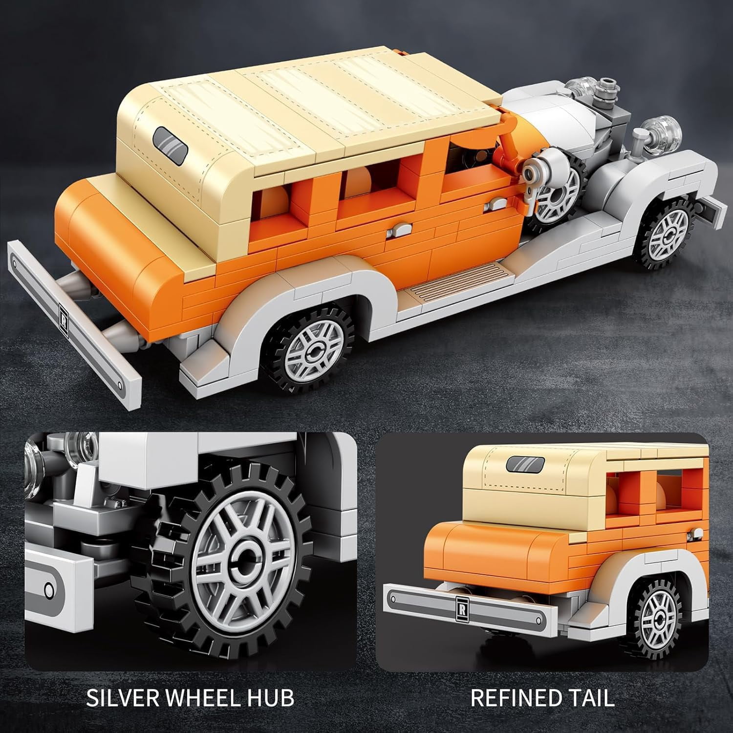 Classic Car Building Set for Adults, Retro Race Cars, Vintage Sports Car Collectible Decor Model Kit,