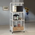 thumbnail image 2 of Crown Mark Microwave Kitchen Cart with Casters, White, 2 of 7