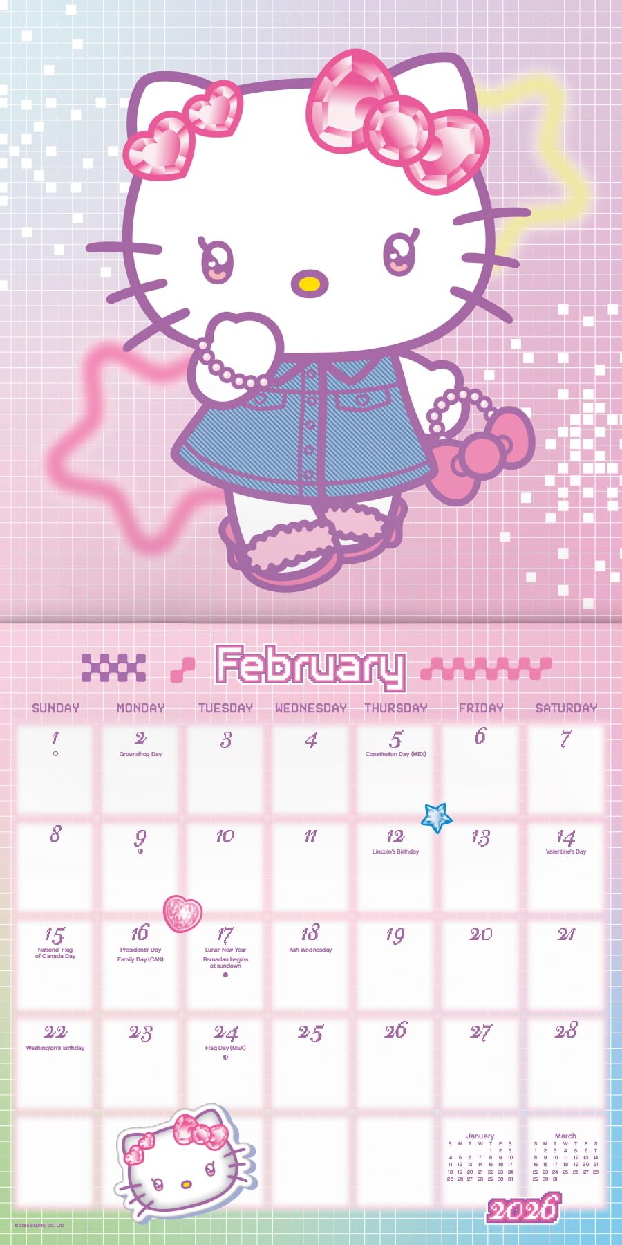 Hello Kitty Calendar 2026 - Deluxe 2026 Hello Kitty and My Melody