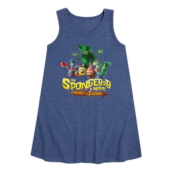 The Spongebob Movie: Search For Squarepants - Logo - Toddler And Youth Girls Short Sleeve Aline Dress