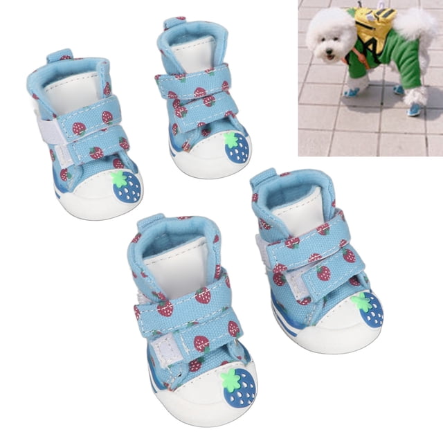 2 Pares De Zapatos Para Perros, Bonitas Botas Deportivas Para Perros Con Cierre De , Fáciles De Llevar Para Perros Pequeños, Botas De Lona Transpirables Para Cachorros Con