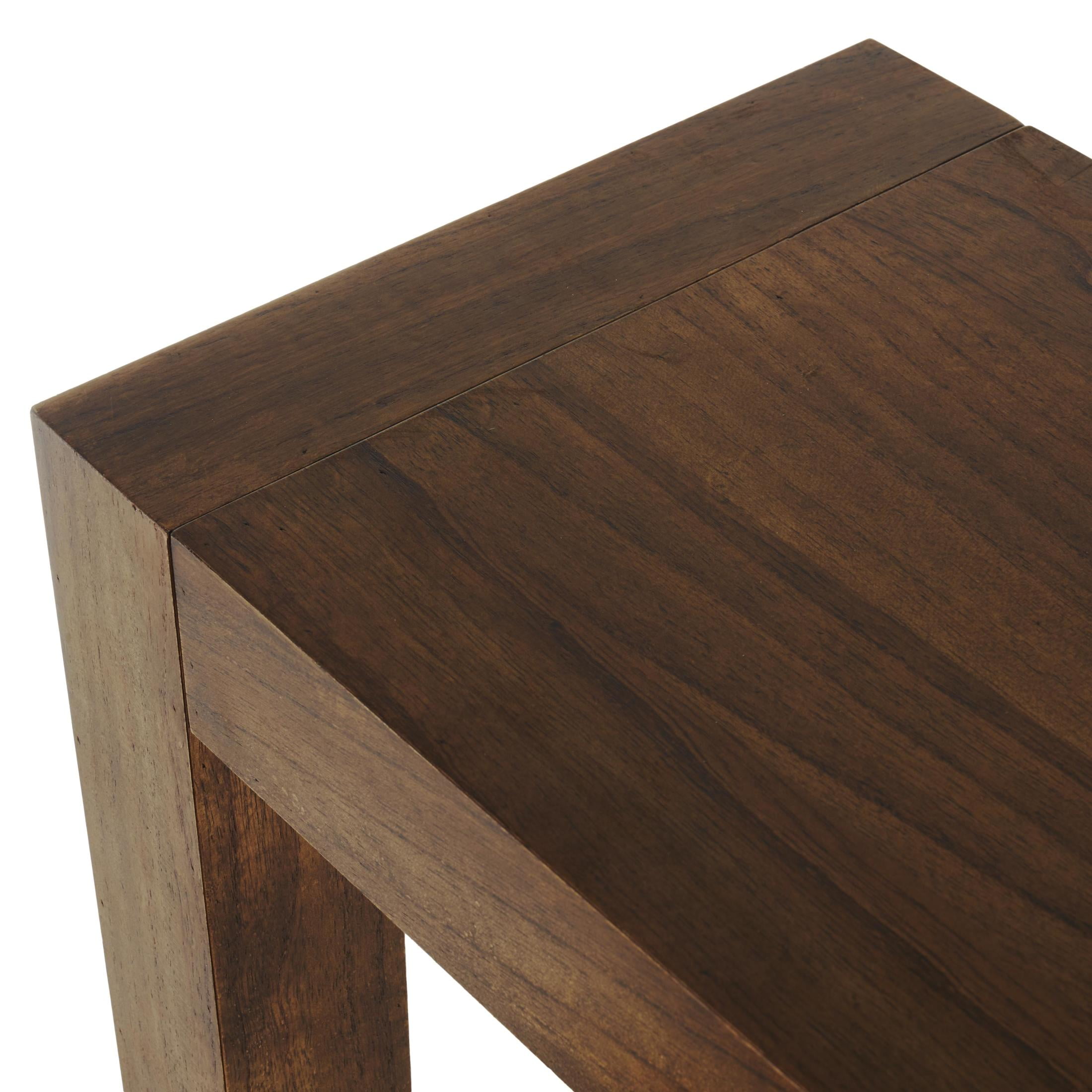 DecMode 31", 15"H Brown Wood Rectangular Console Table with Bench, 2-Pieces
