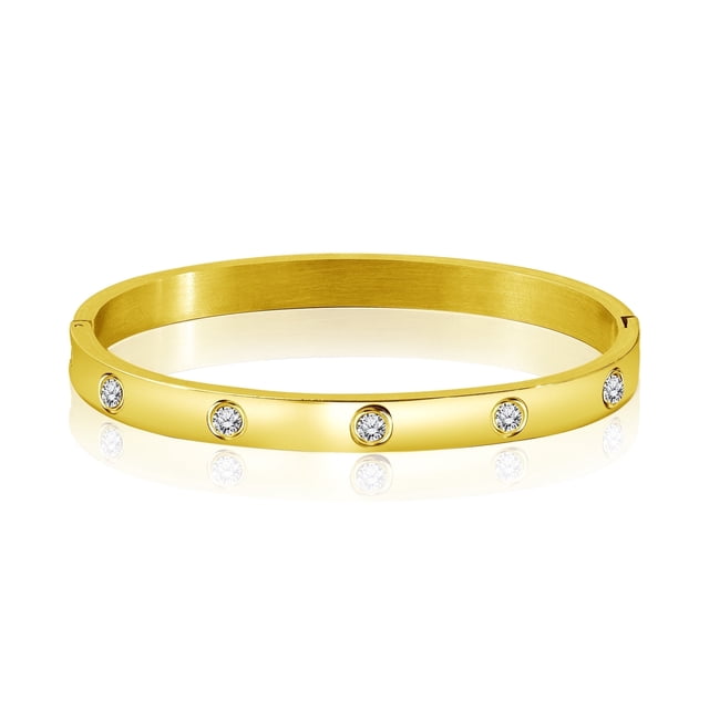 Pulsera Elegante con Dije de Amor JeenMata Joyería de Moda para Mujeres Baño de Oro Amarillo