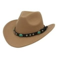 thumbnail image 2 of Cowboy Hat,Wide Brim Hat Suede Sun Protective Hats Women Men,Cowboy Cowgirl Beach Travel Summer Fashionable,Western Cow Boy Girl Visor Sunhat Outdoor Adults,Party Holiday Costume Brown and Red Sunnimix Sombrero de vaquero, 2 of 8