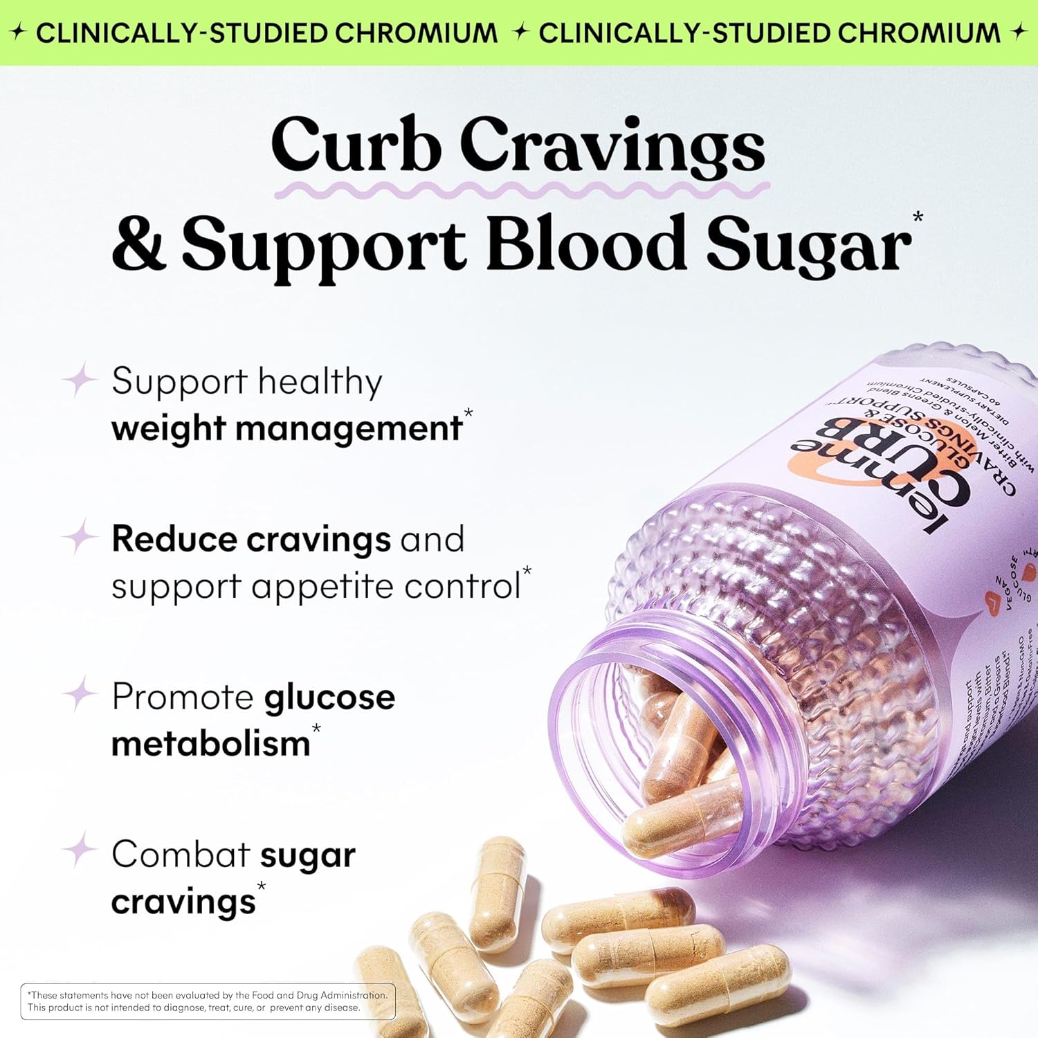 Lemme Curb Gluocose & Cravings Support Capsules, Bitter Melon & Greens Blend, 60 Count