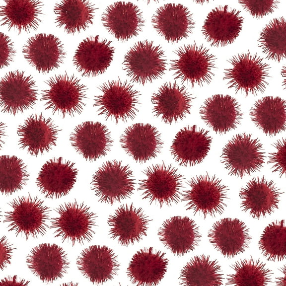 John Bead 0.5in Red Glitter Pom Poms for Crafts DIY Art Creative, 100pcs