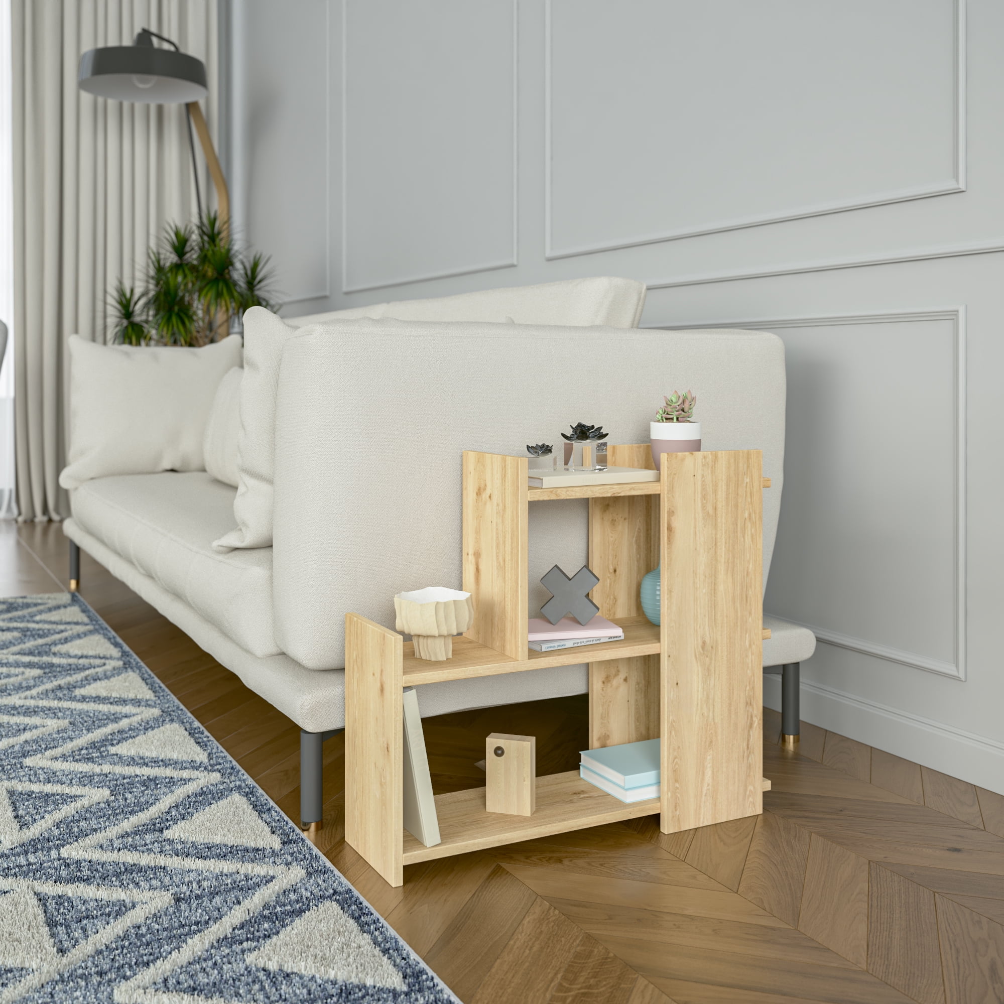 Ada Home Decor Furniture Oak 3 Tier Scovel Modern Side Table