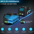 thumbnail image 5 of DURFICST 1000N.m Cordless Impact Wrench, 1/2" High Torque, 2x 4.0AH Battery, 4 Sockets & 2 Extension Rods, Single Pack, 5 of 7