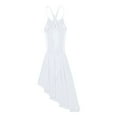 thumbnail image 5 of iEFiEL Girls Cross Back Ballet Dance Dress Lyrical Performance Dress White 11-12, 5 of 7