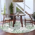 thumbnail image 3 of Round Rugs 5Ft, Sage Green Gray Coral Coastal Round Area Rug Washable Indoor Throw Carpet, Summer Beach Seaside Nautical Soft Non Slip Circle Rug for Cabinet Bathroom Home Decor Aesthetic, 3 of 8
