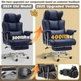 thumbnail image 3 of zzw Big and Tall Executive Office Chair, Reclining with Footrest, Adjustable High Back Ergonomic Leather Chair, 400lb Capacity, 3 of 7