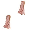 thumbnail image 3 of Vestido de Verano Minnieouse Sin Mangas Boho Playa Color Liso Kaftan Largo Suelto Con Bolsillos Rosa/S 2piezas, 3 of 6