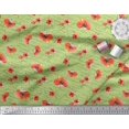 thumbnail image 3 of Soimoi Green Poly Georgette Fabric Text & Poppy Floral Decor Fabric Printed Yard 52 Inch Wide, 3 of 3