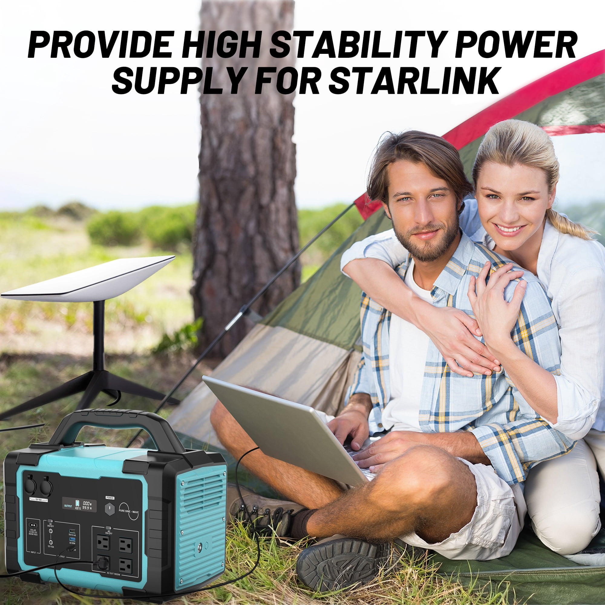 1800W Power Portable Power Station with 1024Wh Solar Generator,All-in-One Power Bank for Refrigerator, CPAP, Laptop, Phone, for Outdoor Camping, RV Travel, Van Life, Tailgating, Blackouts