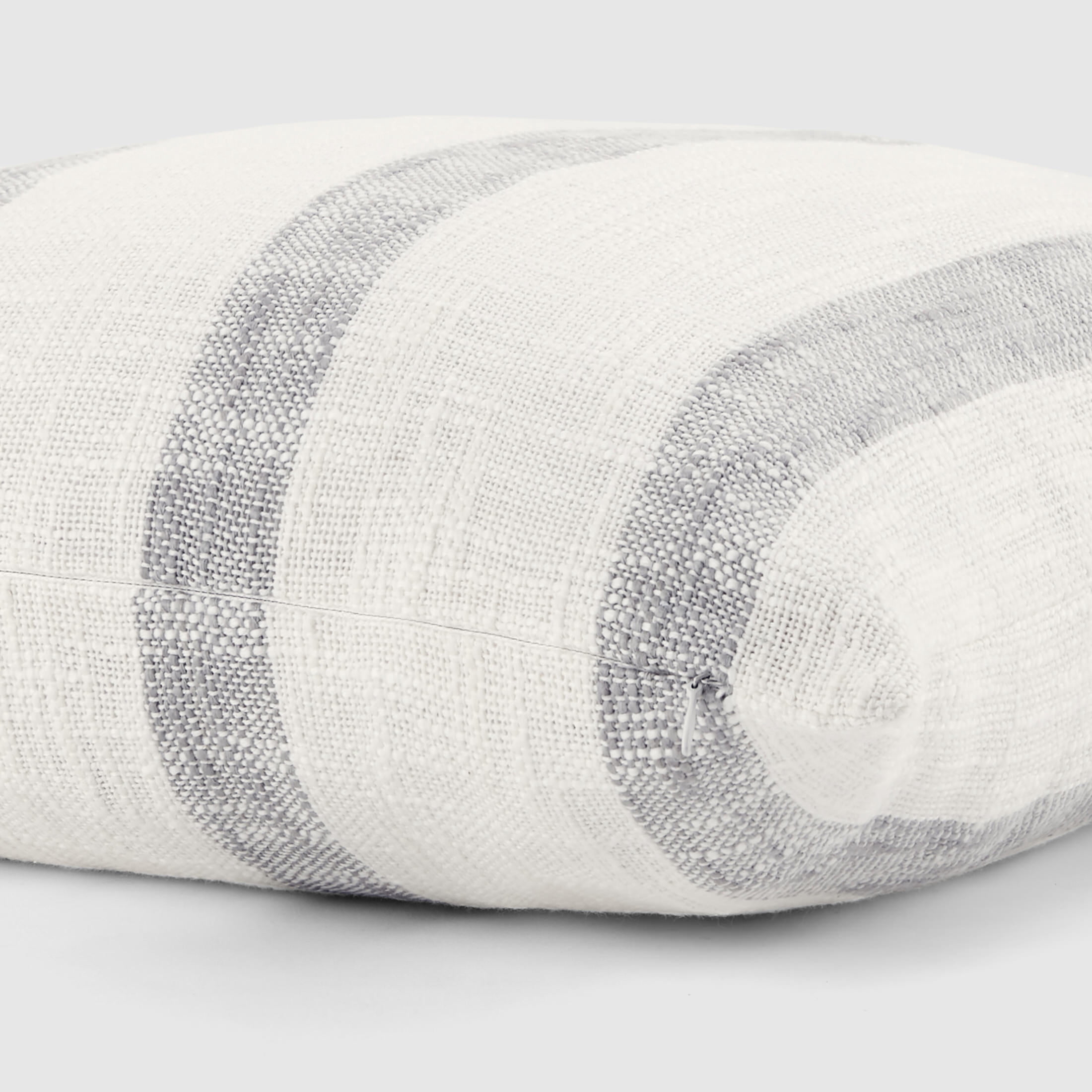 Cotton Slub Textured Throw Pillow in Awning Farmhouse Stripe by Comfort Canopy