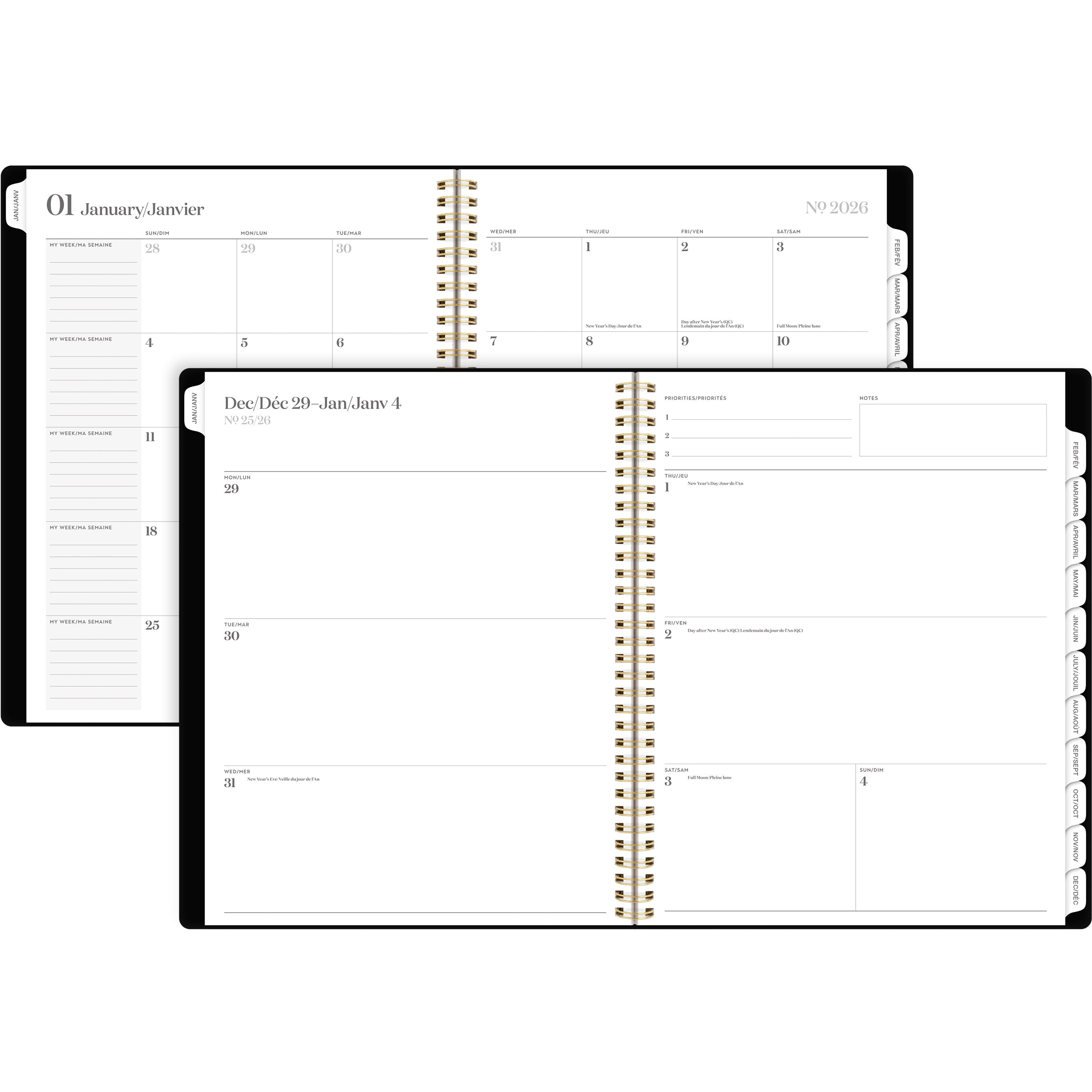 Agenda hebdomadaire Cambridge Workstyle Classic Black 2026, grand format Agenda