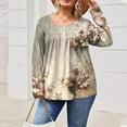 thumbnail image 4 of Cutuoiiu Plus Size Tops for Women Daily Printed Crewneck Long Sleeve Shirts Gifts, 4 of 6